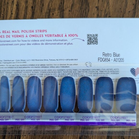 Color Street nail strips - Retro Blue   2/$20 5/Free Ship - Picture 1 of 1